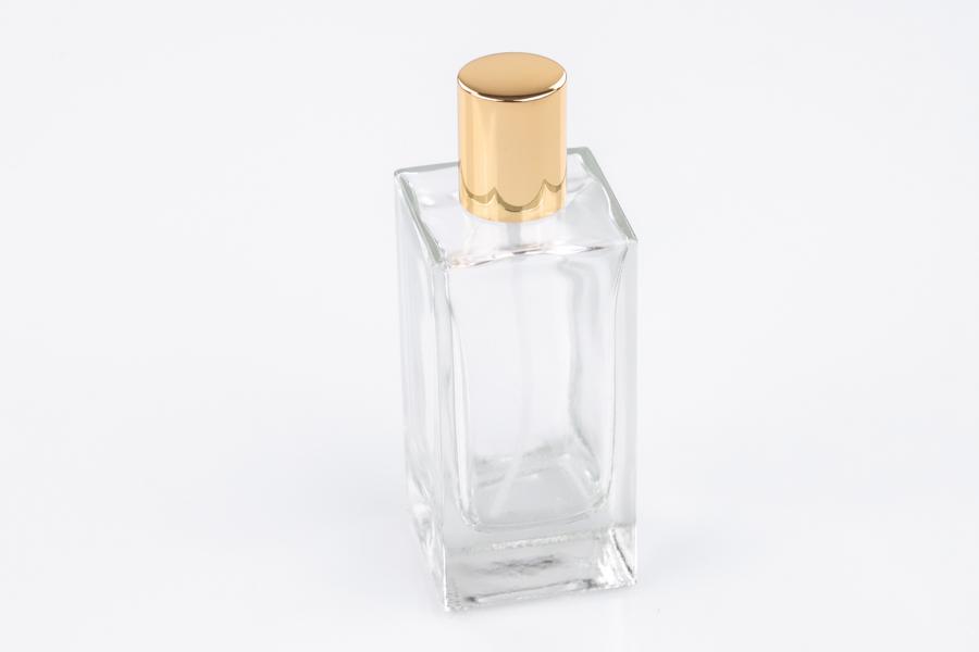 100mL Clear Square Glass Perfume Bottle with 15mm Neck - Case of 90 (Cap  Sold Separately)