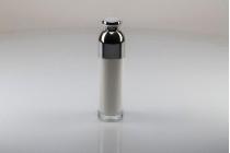 Μπουκαλάκι πολυτελείας 100 ml ακρυλικό (διάφανο εξωτερικά και λευκό εσωτερικά) με αντλία κρέμας και προστατευτικό καπάκι-εικόνα_360