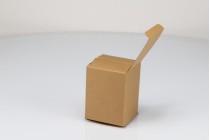 Boîte d'emballage en papier kraft 70 x 70 x 95 mm avec extérieur marron et intérieur blanc - 50 pcs