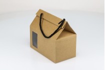 Box - Kraftbeutel mit Fenster und Kordel 180x100x160 - 12 Stk Box - Kraftbeutel mit Fenster und Kordel 180x100x160 - 12 Stk