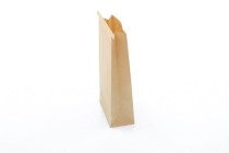Sachets en papier kraft 120 x 60 x 230 mm avec fenêtre et refermable par système d'attache en étain repliable