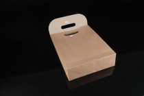 Geschenktüte Papier in brauner Farbe mit Aufkleberband hrits hrats 240x80x330 mm