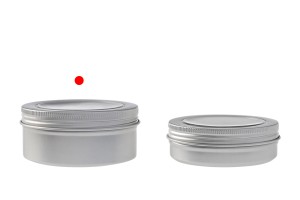 Vasetto in alluminio argentato da 150 ml con finestra sul tappo - 12 pz-εικόνα_σύνθεση