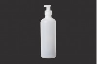 Semi-transparent 500ml round plastic shampoo bottle with pump