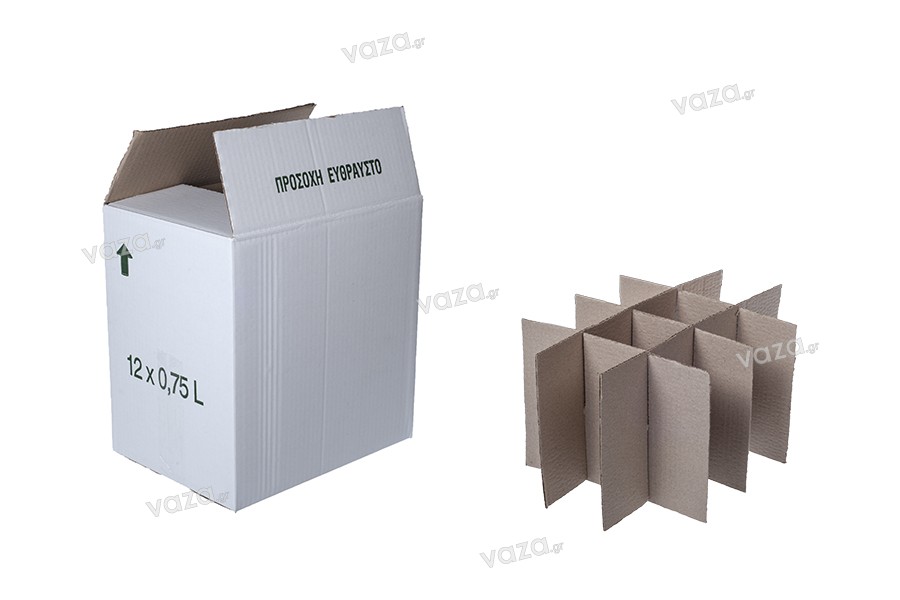 Χαρτοκιβώτιο 31x24x33 λευκό 3φυλλο, "ΕΥΘΡΑΥΣΤΟ" - χωρίς κυψέλη - 20 τμχ