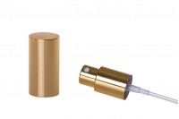 Shiny gold aluminum spray pump for 18/415 bottle neck (tube length 99,35 mm)