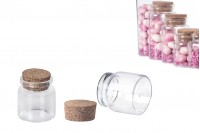 50ml wide mouth mini glass jar with cone cork stopper in size 47x50