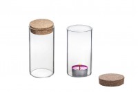 250ml glass candle jar with cork lid