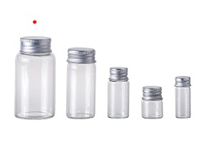 Glasflasche 70 ml mit Aluminium Deckel-1