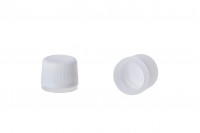 Weiße Kunststoffkappe mit Sicherheit PP18 - 20 Stk