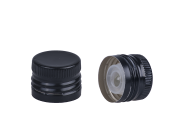 Aluminum pre-threaded cap with pourer PP 31.5 X 24 black