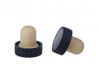 Plastic Cork kefaloforos f 17 with black ribbed head