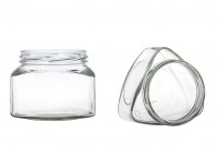 Triangular 370 ml glass jar for sauces, honey, etc. - 42 pcs