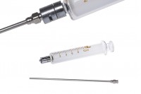 Glass syringe with metal nose and metallic needle 10 ml 
