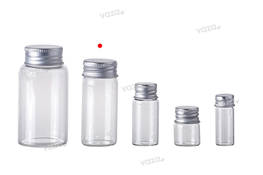 Bottigliette di vetro da 30 ml con tappo in alluminio e in confezione da 12 pezzi
