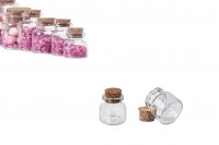 Mini 10ml glass jar for wedding or christening favors with cork stopper in size 30x35 - available in a package with 12 pcs