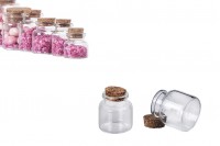 Glass jar 20 ml with cork 37x47 - 12 pieces
