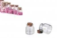 20ml mini glass jar with cork stopper for wedding or christening decoration in size 37x47 mm  - available in a package with 12 pcs