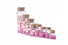 20ml mini glass jar with cork stopper for wedding or christening decoration in size 37x47 mm  - available in a package with 12 pcs