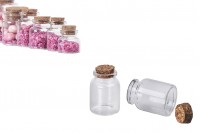 Glass jar 40 ml with cork 37x56 -12 pieces