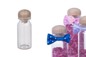 Faveurs en forme des bouteilles de 11 ml avec bouchon en bois 22 x 50-5