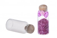 Mini 22ml glass jars for favors with wooden cork stoppers in size 27x58 mm - available in a package with 12 pcs