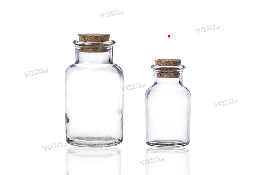 Ruby-Mini boccette di Vetro 30mmx60mm con Tappo in Sughero Piccola Bottiglia Bottiglie di Vetro 100 