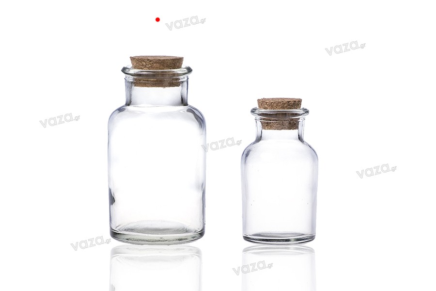 Glass bottle with natural cork 150 ml - 12 pcs