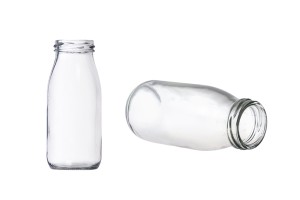 Petite bouteille en verre de 250ml pour la limonade et le jus - accepte le couvercle avec un trou pour la paille