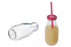 Sticluță pentru suc (cu corpul pătrat) capac cu gaură pentru paie 300 ml