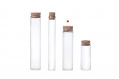 Small glass tube with cork stopper, suitable for wedding or christening favor