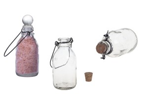 Glasflasche mit metallischem Henkel und Spitzkorken 100ml-6