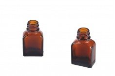 8ml amber glass bottle with black plastic cap and stopper