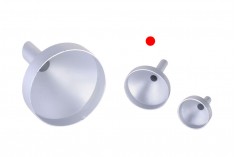 Imbuto di alluminio in color argento opaco – diametro 25 mm (diametro dell'asta 4 mm)