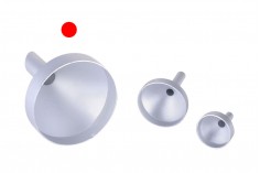 Imbuto di alluminio in color argento opaco – diametro 44 mm (diametro dell'asta 10 mm)