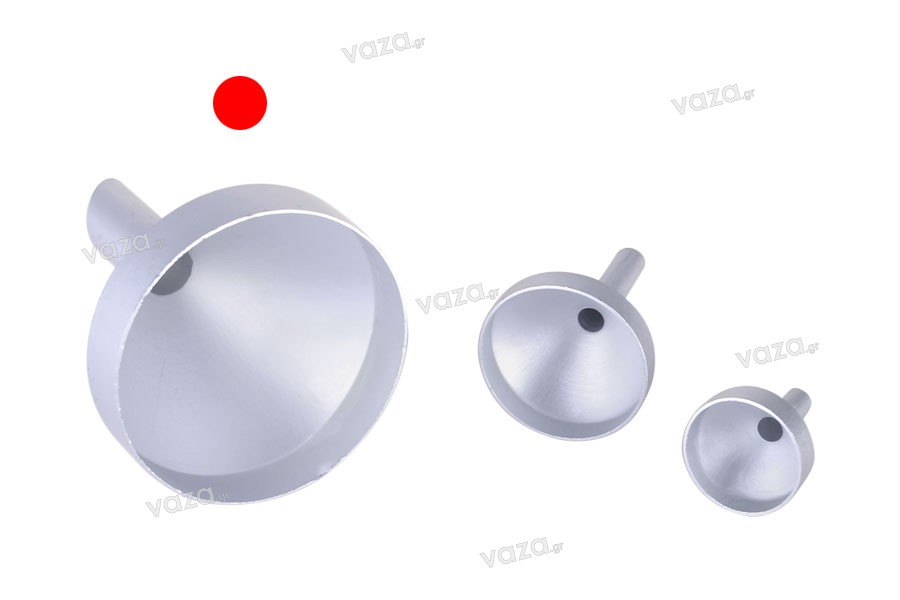 Imbuto di alluminio in color argento opaco – diametro 44 mm (diametro dell'asta 10 mm)