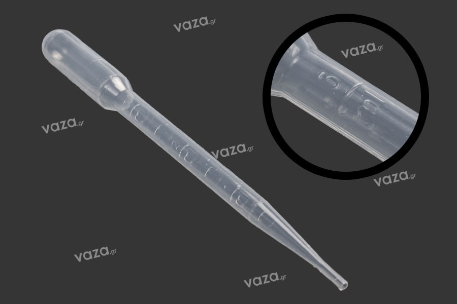 Σταγονόμετρο πλαστικό 3 ml με διαβάθμιση - Συσκευασία 100 τεμαχίων