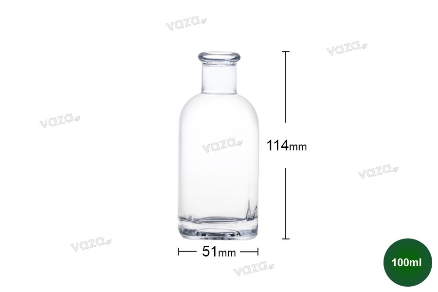 Bouteille carrée en verre de 100 ml