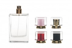 Rectangular 70ml glass perfume bottle with PP15 finish