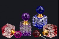 Crystal bottle 8 ml with glass lid and needle in 4 colors