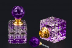 Crystal bottle 8 ml with glass lid and needle in 4 colors