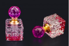 Crystal bottle 8 ml with glass lid and needle in 4 colors