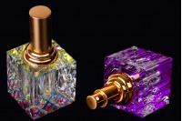  Crystal bottle 20 ml with aluminium lid and spray in 2 colors