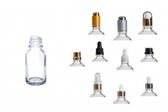 Sticluță pentru uleiuri esențiale, transparentă, 15 ml, cu gura de scurgere PP18