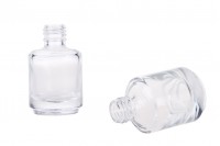 Bottiglia di vetro tonda trasparente da 15 ml.