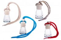 Car perfume bottle 4ml conical with wooden lid and cap - in 25 sets