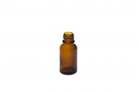 Glass bottle for essential oils - amber - 15 ml with mouth PP 18