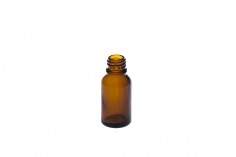Flaconcino di vetro ambrato da 15 ml per oli essenziali con beccuccio PP18