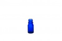 Flacon en verre pour huiles essentielles de 5 ml bleu avec bouche PP18