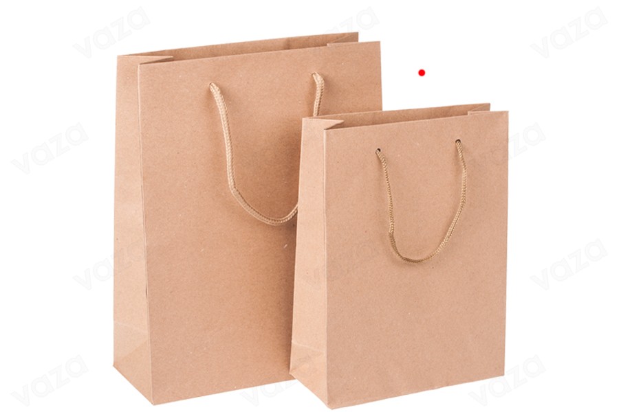Sac cadeau en papier kraft avec cordon de 3 mm avec une belle texture dans la même couleur que le sac 150 x 60 x 200 mm Sac cadeau en papier kraft avec cordon de 3 mm avec une belle texture dans la même couleur que le sac 150 x 60 x 200 mm-